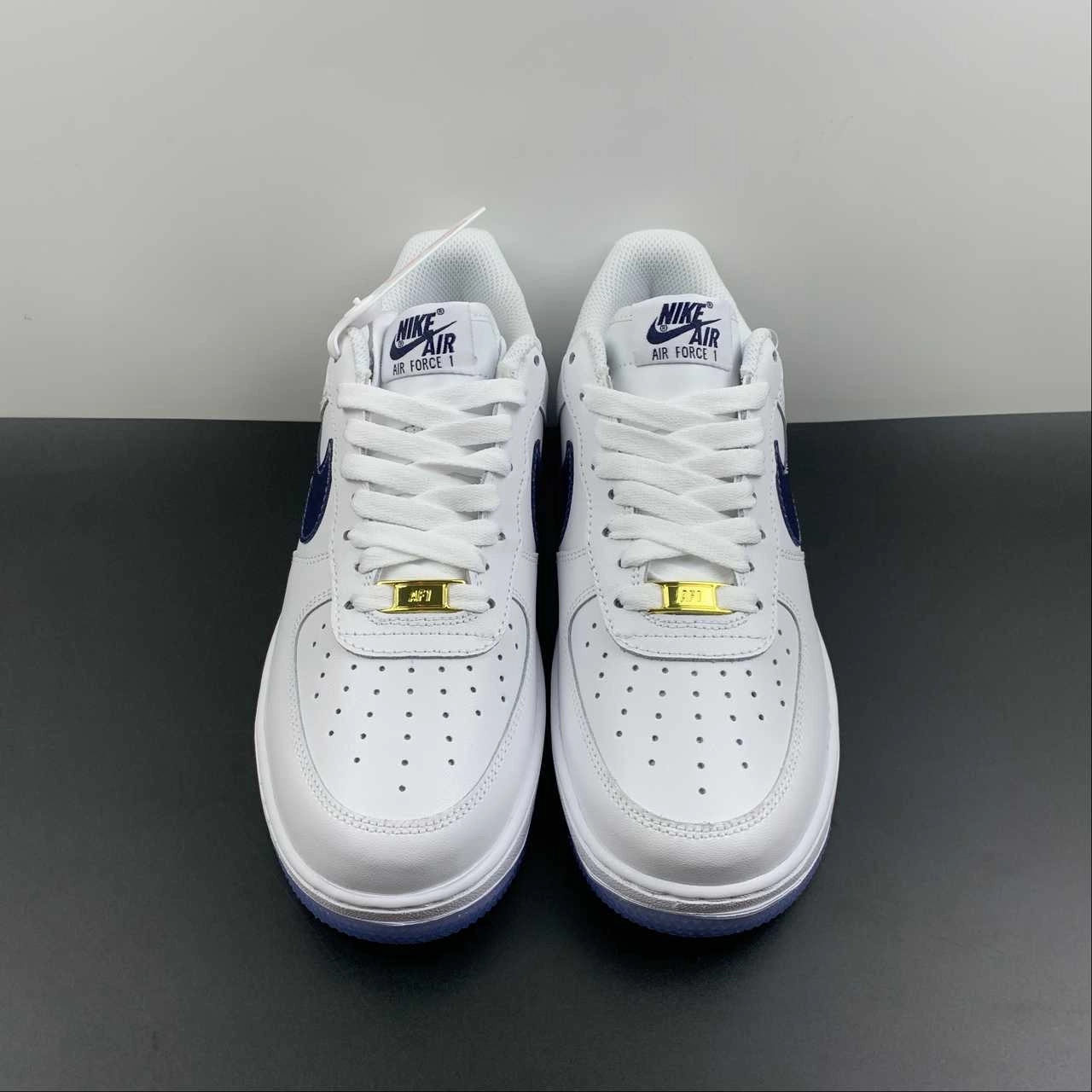 Alley Walk Air Force 1 07 Low White Midnight Blue Metallic Gold CO3363-366