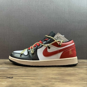 Air Jordan 1 Low Black Siren Red White DC0774-004 Breath Grip