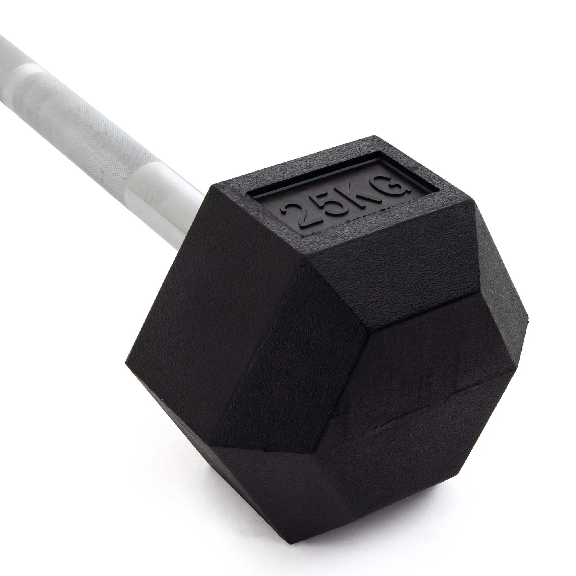 UBX Boxing   Strength Fixed Barbell Set & Rack - Rubber Hex