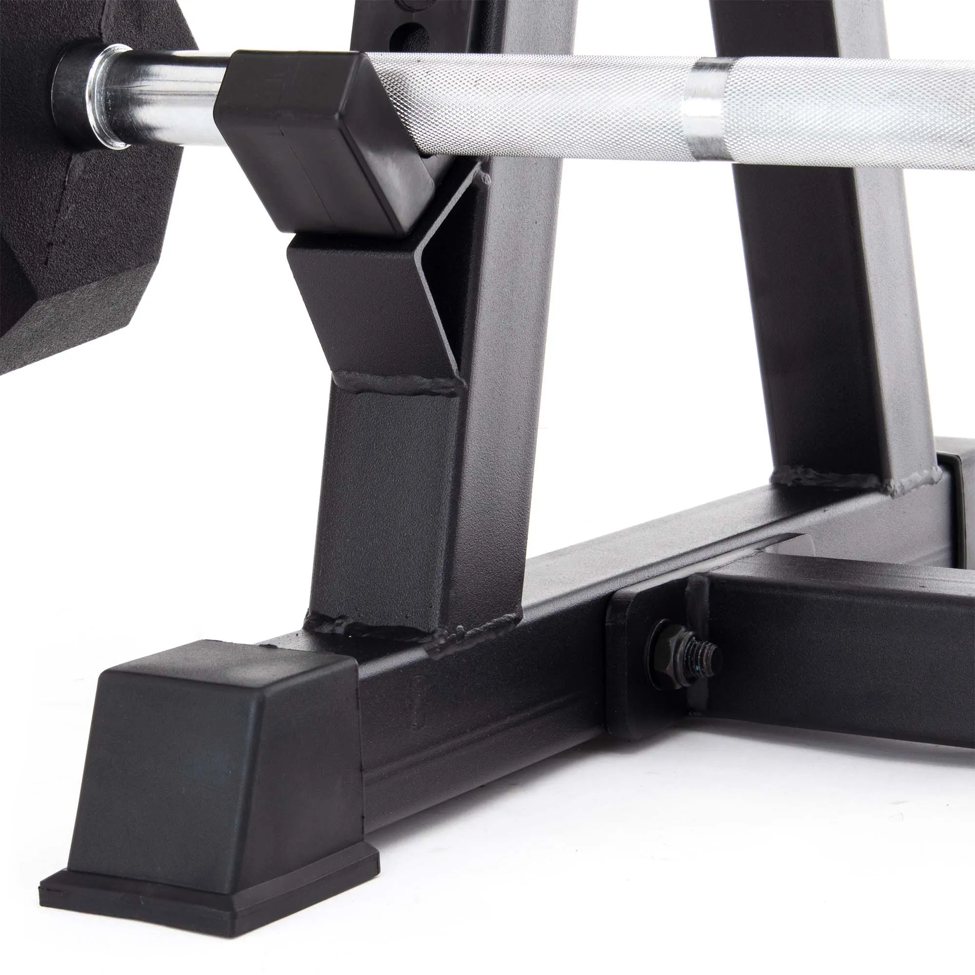 UBX Boxing   Strength Fixed Barbell Set & Rack - Rubber Hex