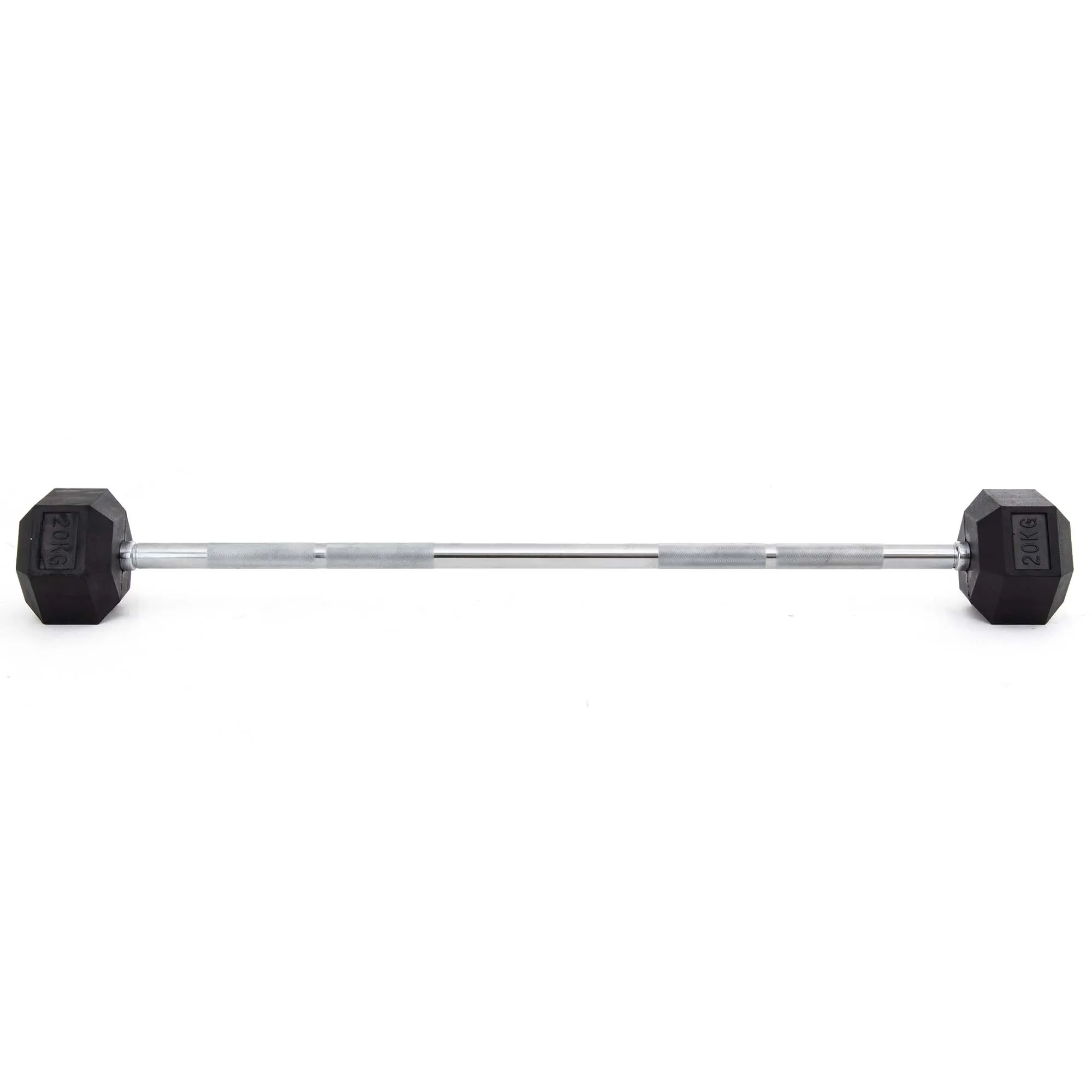UBX Boxing   Strength Fixed Barbell Set & Rack - Rubber Hex
