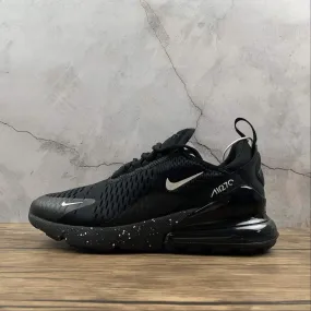 running in poorly - maintained tracks shoes Air Max 270 FLYKNIT Black White AH8050-202