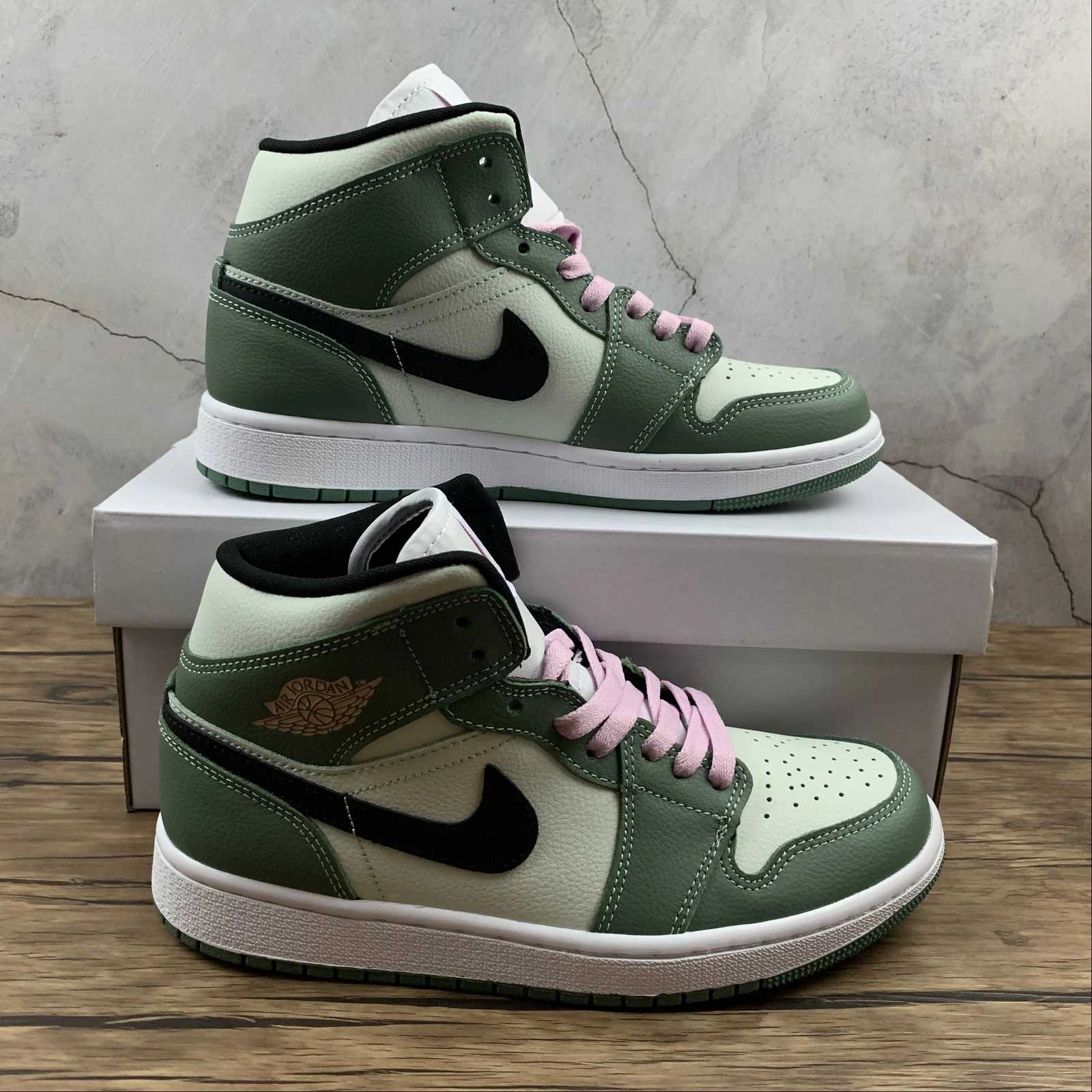 portable Air Jordan 1 Mid SE Dutch Green Black-Barely Green (2021) CZ0774-300