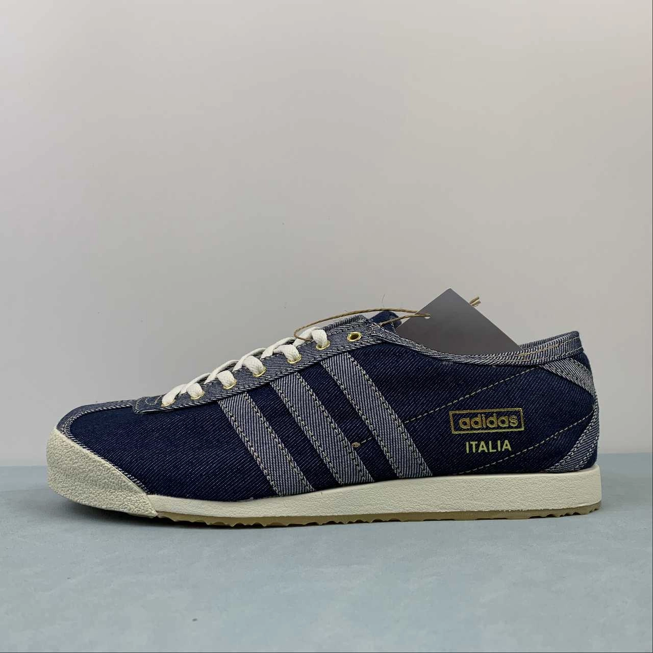 Adidas Denim Italia SPZL Off White Blue Bird Gum HP8843 logo - hooked - and - looped shoes