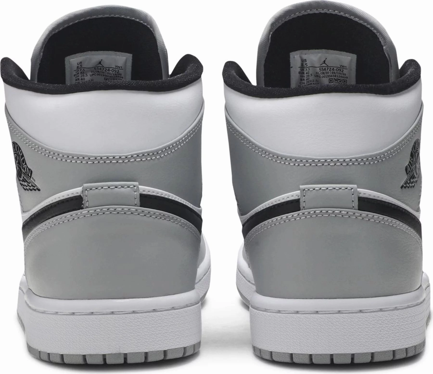 Nike Jordan 1 Mid Smoke Grey Breathable Collar Padding