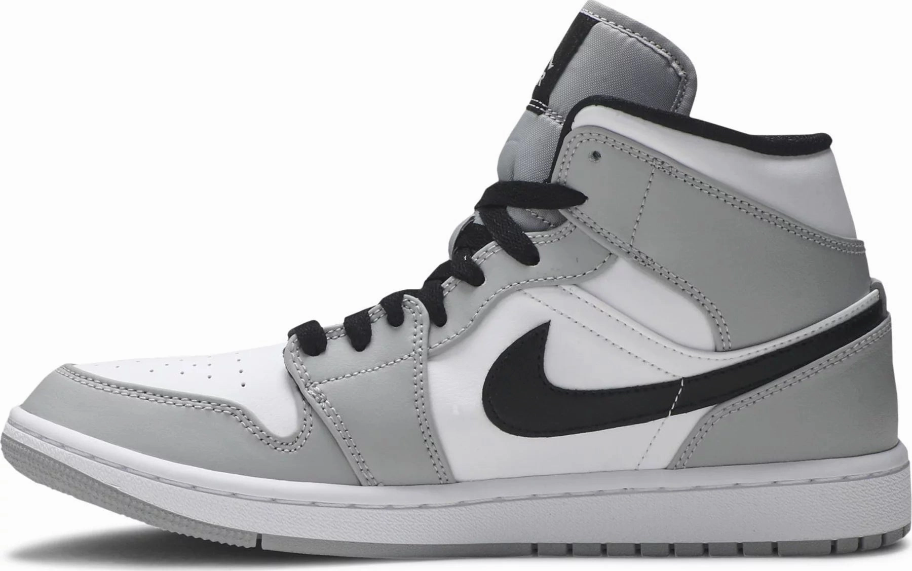 Padded Ankle Collar Soft Finish Nike Jordan 1 Mid Smoke Grey