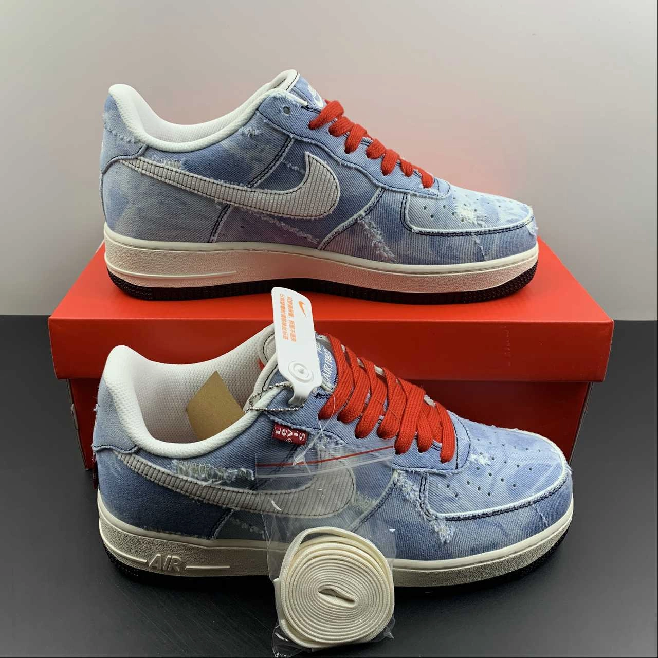 Breathable mesh River Path Air Force 1 07 Low Levis Denim Blue LE5050-012