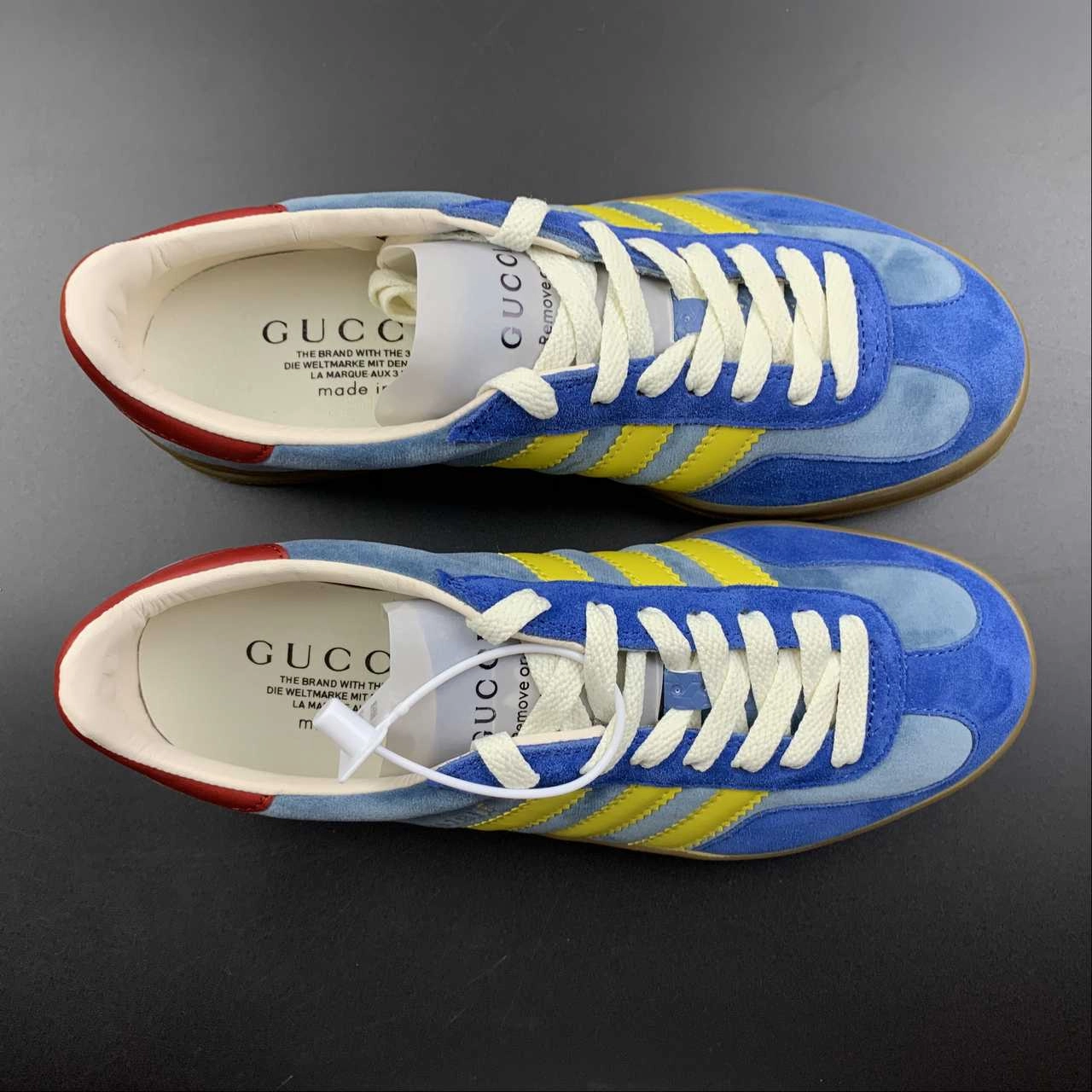 Adidas x Gucci Gazelle Blue Light Yellow Bleu Sprint runner