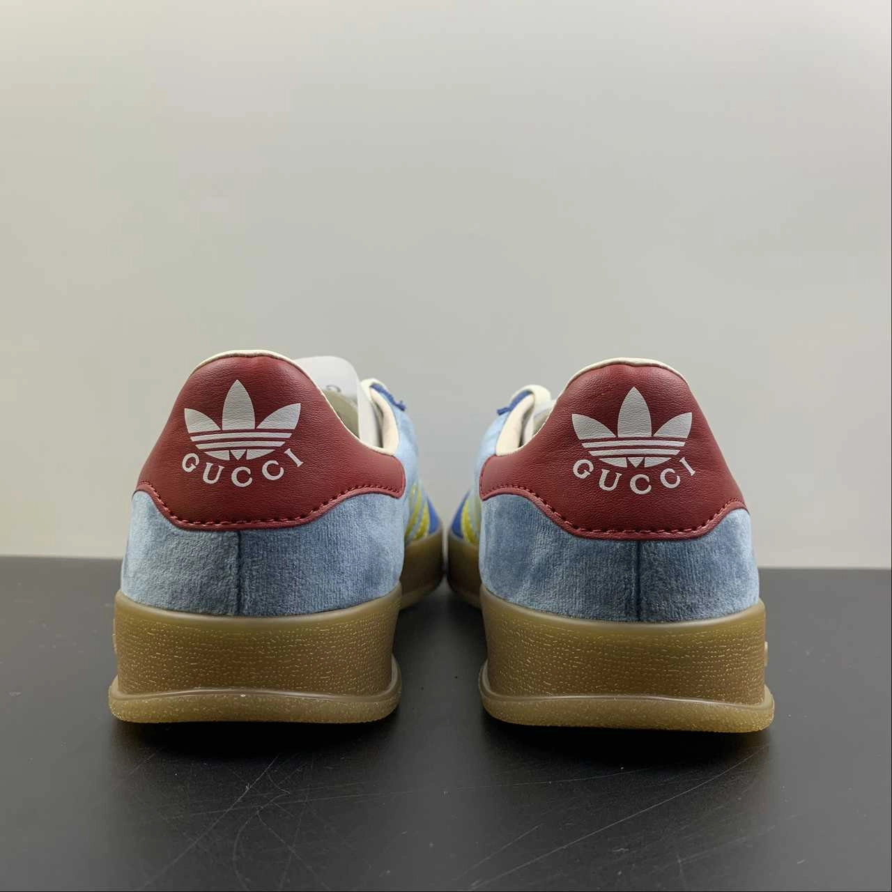 trail durability Adidas x Gucci Gazelle Blue Light Yellow Bleu