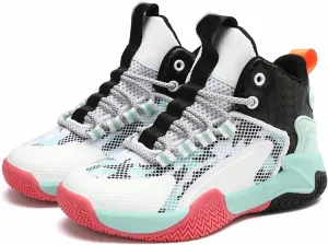 Unisex Kids Basketball Shoes Boys Girls High Top Sneakers Breathable Outdoor Cushioning Athletic Shoes Fashion