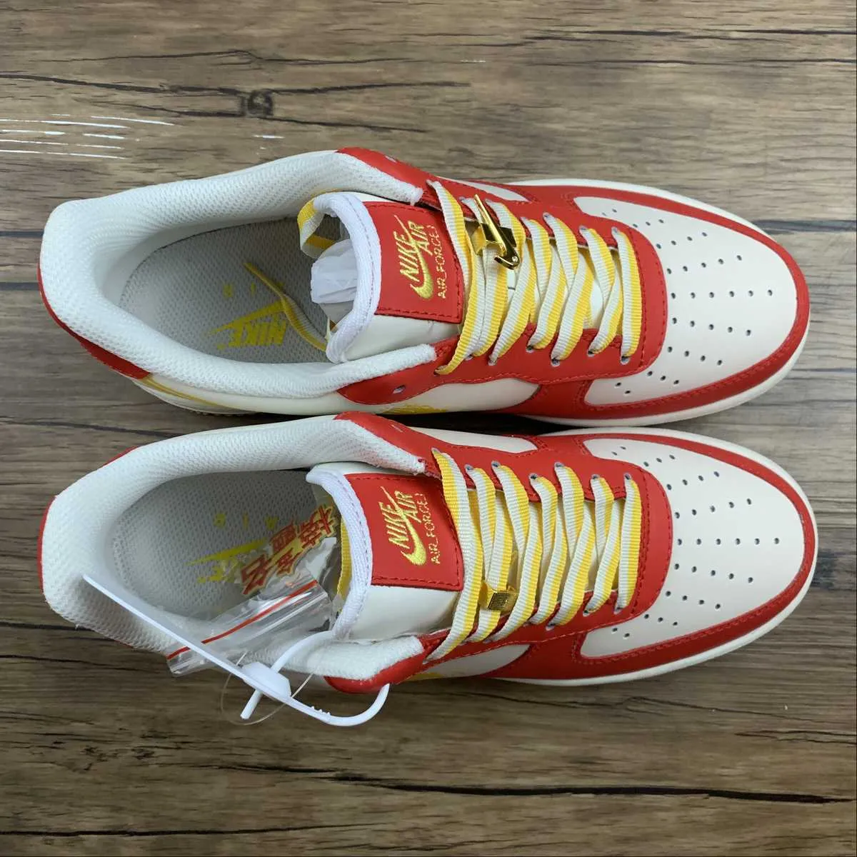 Youth Style Air Force 1 07 Low Beige Red Gold White CW1888-601