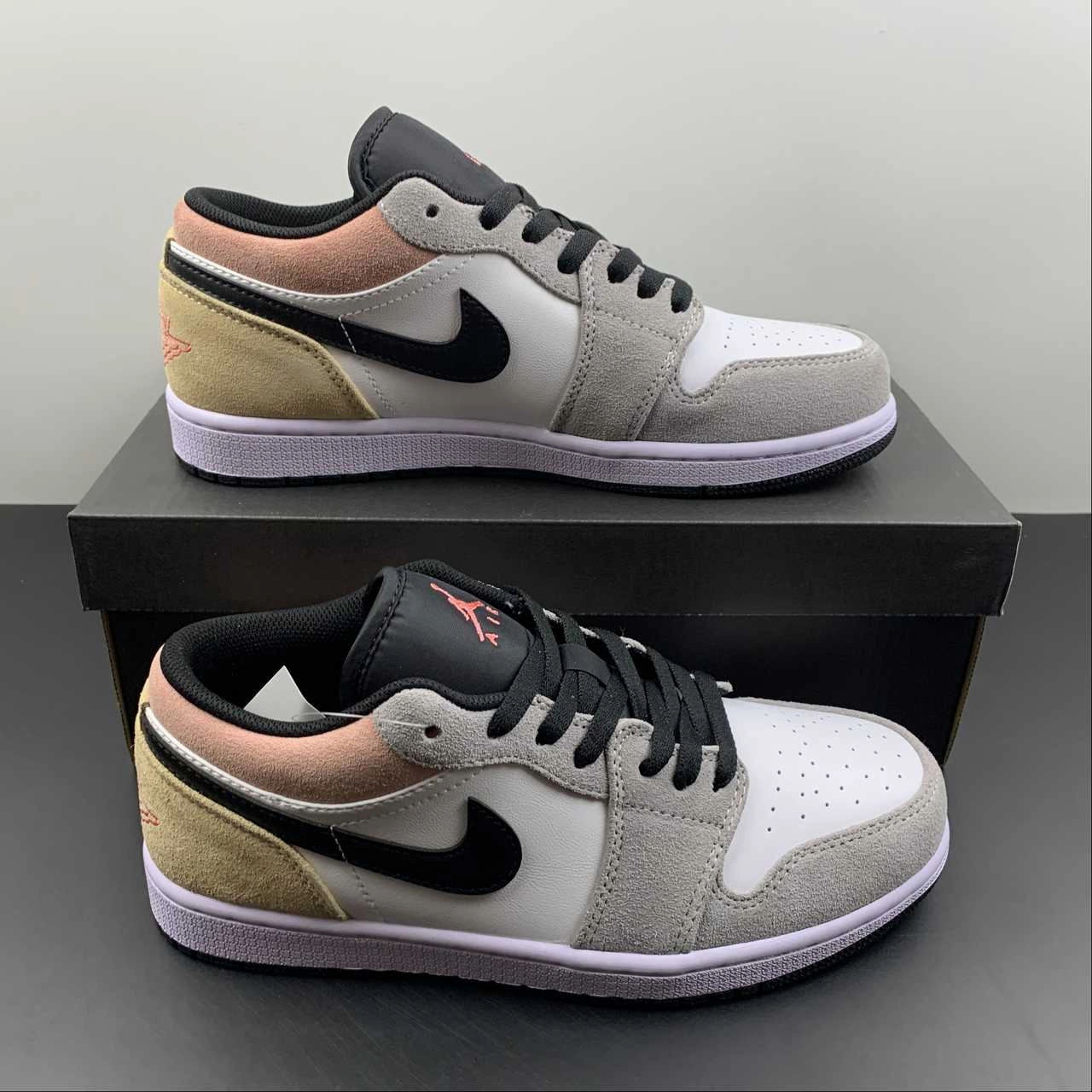 Air Jordan 1 Low Flight Club Black Magic Ember Sundial White DX4334-008 High Speed