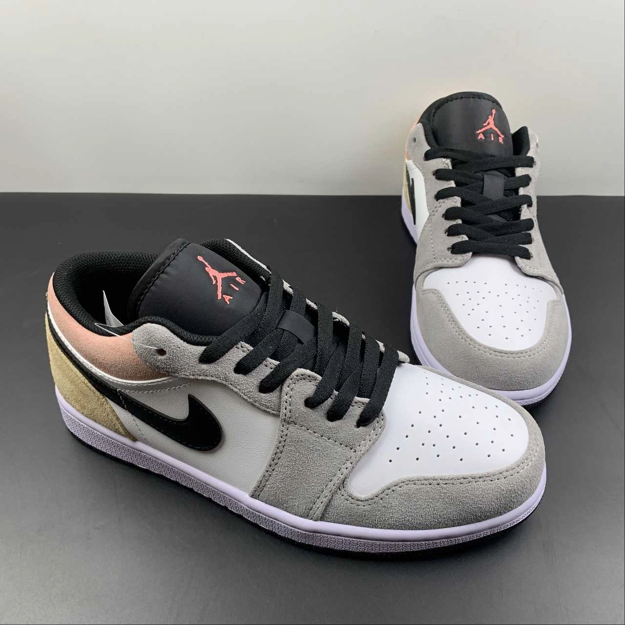 Air Jordan 1 Low Flight Club Black Magic Ember Sundial White DX4334-008 Grid Traction System Urban Sport