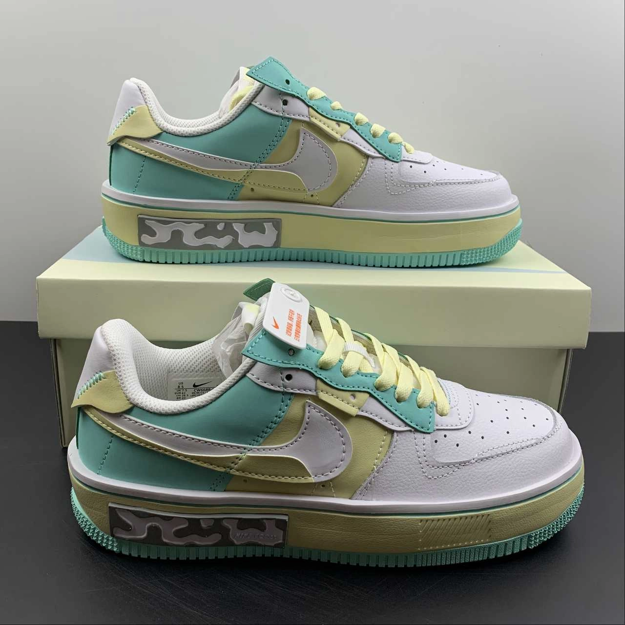 Air Force 1 FONTANKA White Yellow Green Basic Design