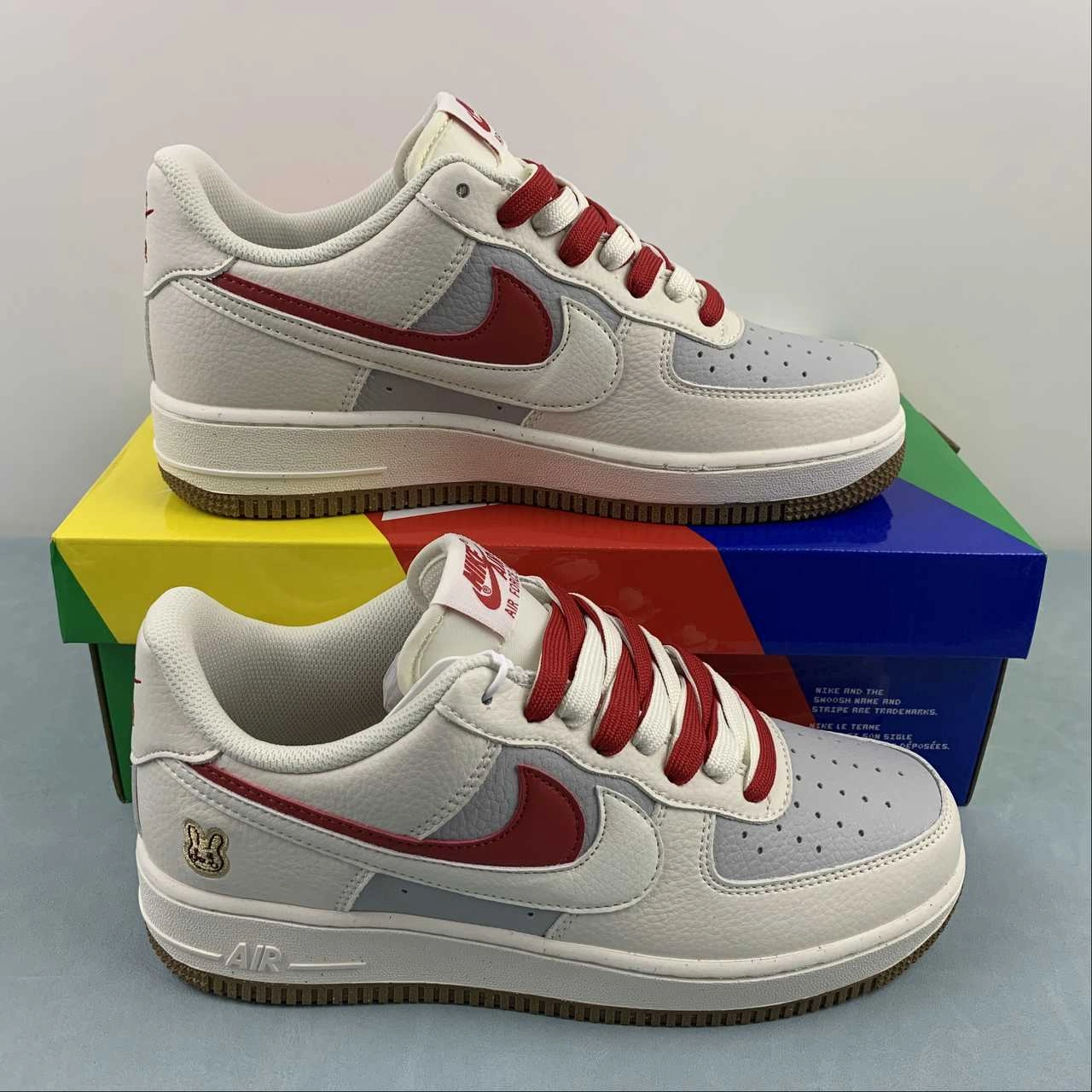 Relaxed Cushion All-Purpose Use Air Force 1 07 Low Double Swoosh White Red Grey CC2569-022