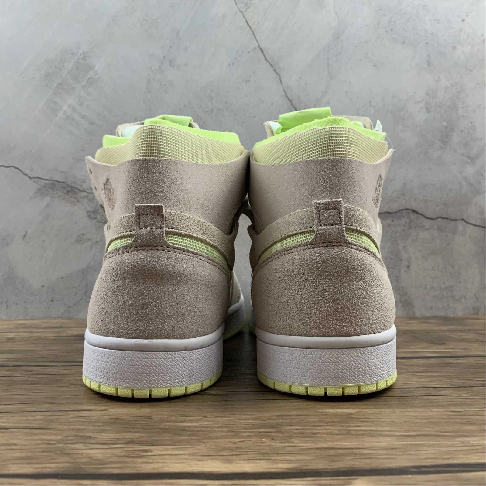 Air Jordan 1 High Zoom Comfort Lemon Twist Fossil White CT0979-200 Jumping Support