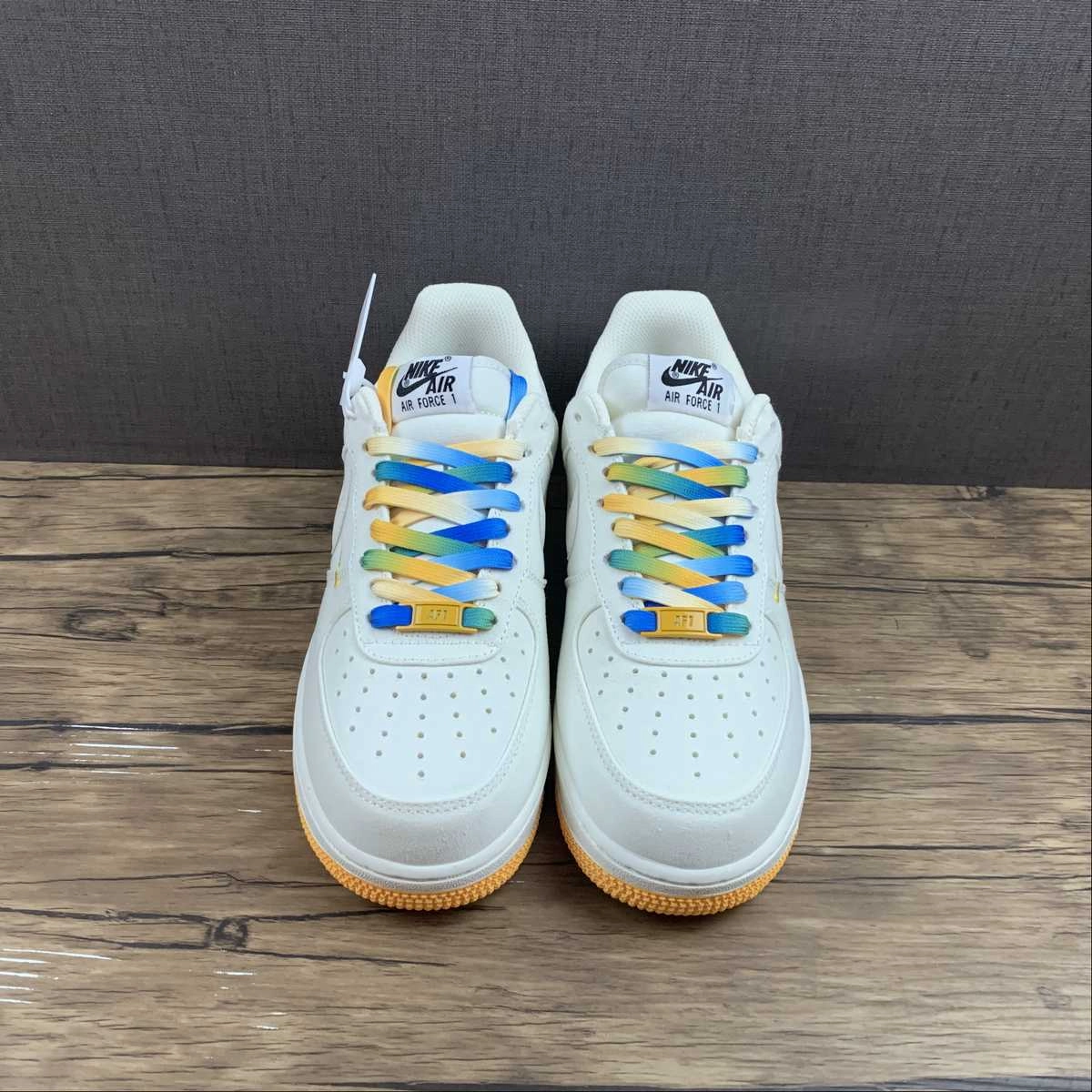 Running Errands Air Force 1 07 Low Rice White Blue Gold NA2022-004