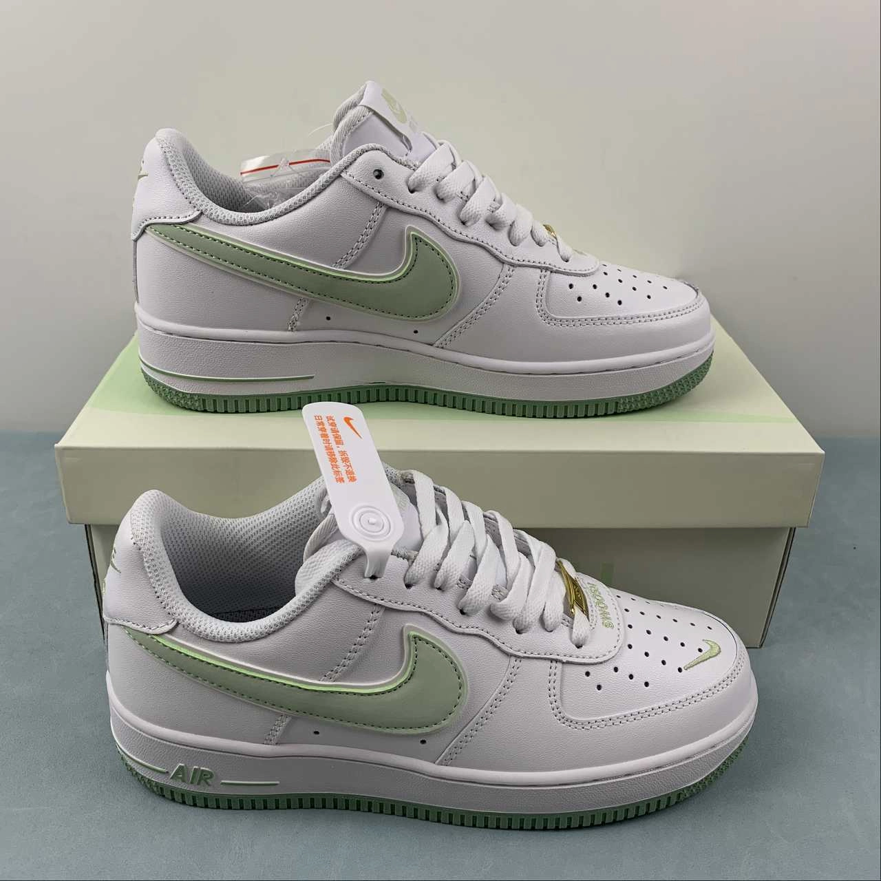 Easy   wear Air Force 1 Low Swoosh White Light Green CV5696-968