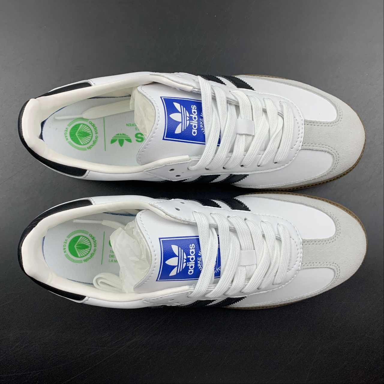 Adidas Samba Vegan Cloud White Core Black Metallic Gold FW2427 Look Walk