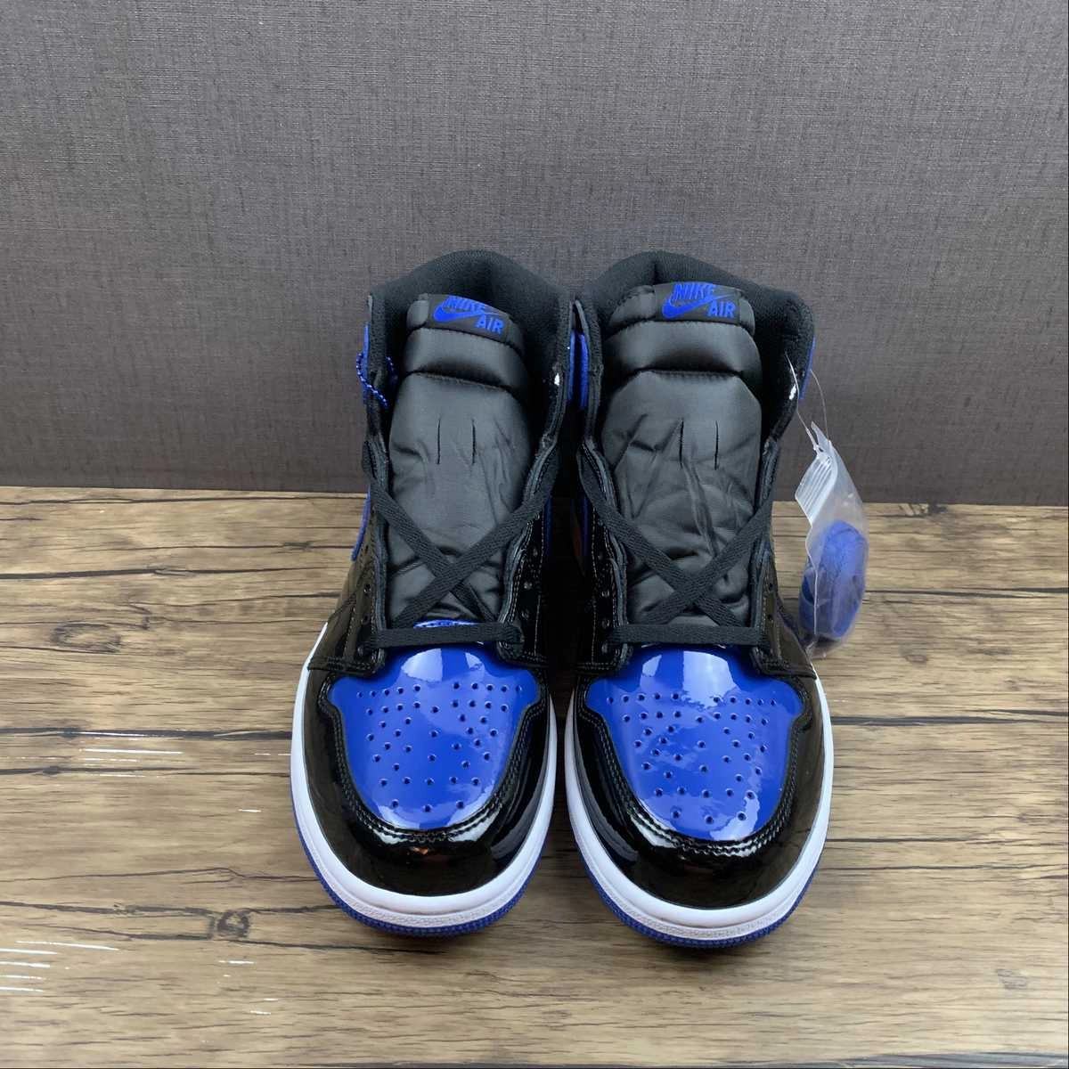 Comfortable Forefoot High Fit Air Jordan 1 Retro High OG ??Leather Patent Royal?? Dark Blue Black 555088-400