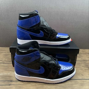 Temperature Regulating Fabric Air Jordan 1 Retro High OG ??Leather Patent Royal?? Dark Blue Black 555088-400