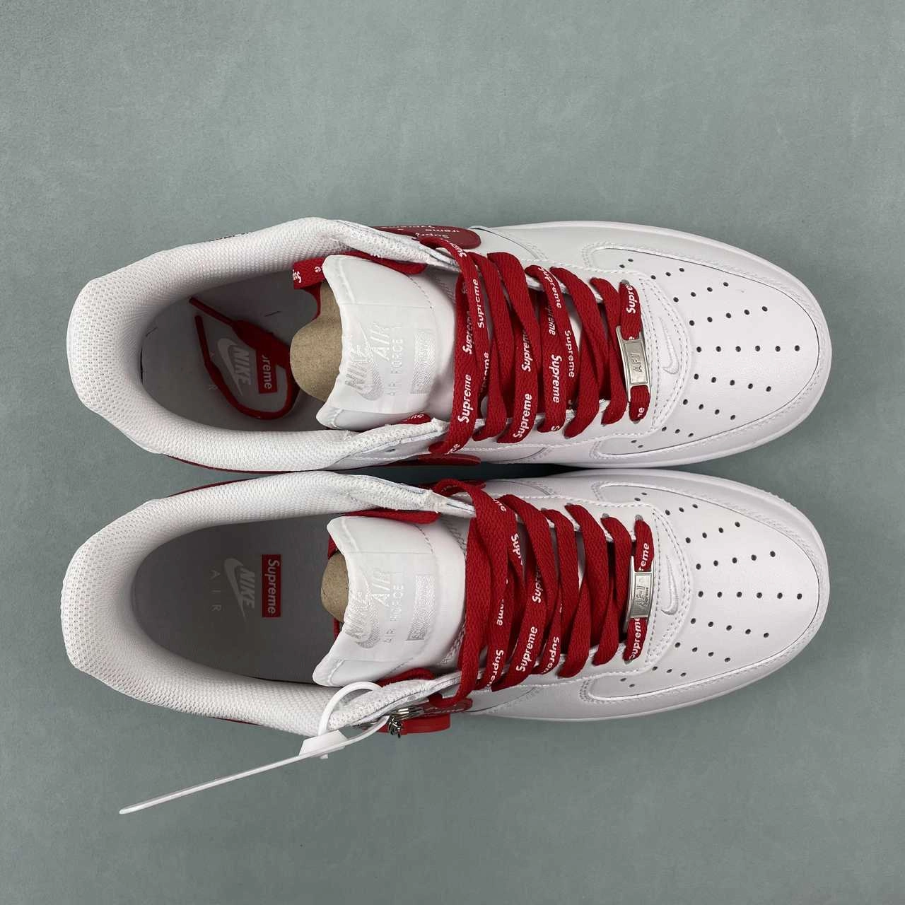 Supreme x Air Force 1 07 Low White Red CU9225-010 Casual Wear