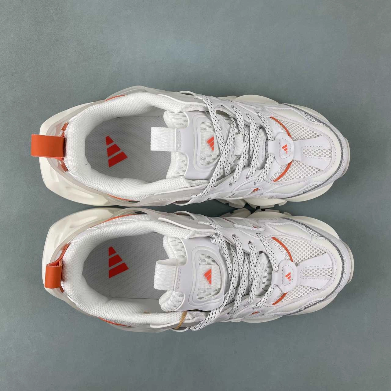 color - white Adidas XLG Runner Deluxe Cloud White Grey Orange JP5758