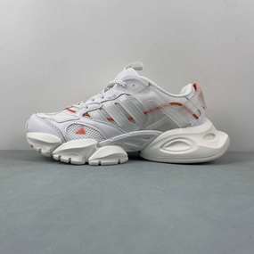 Slip Resistant Outsole Enhanced Traction Adidas XLG Runner Deluxe Cloud White Grey Orange JP5758