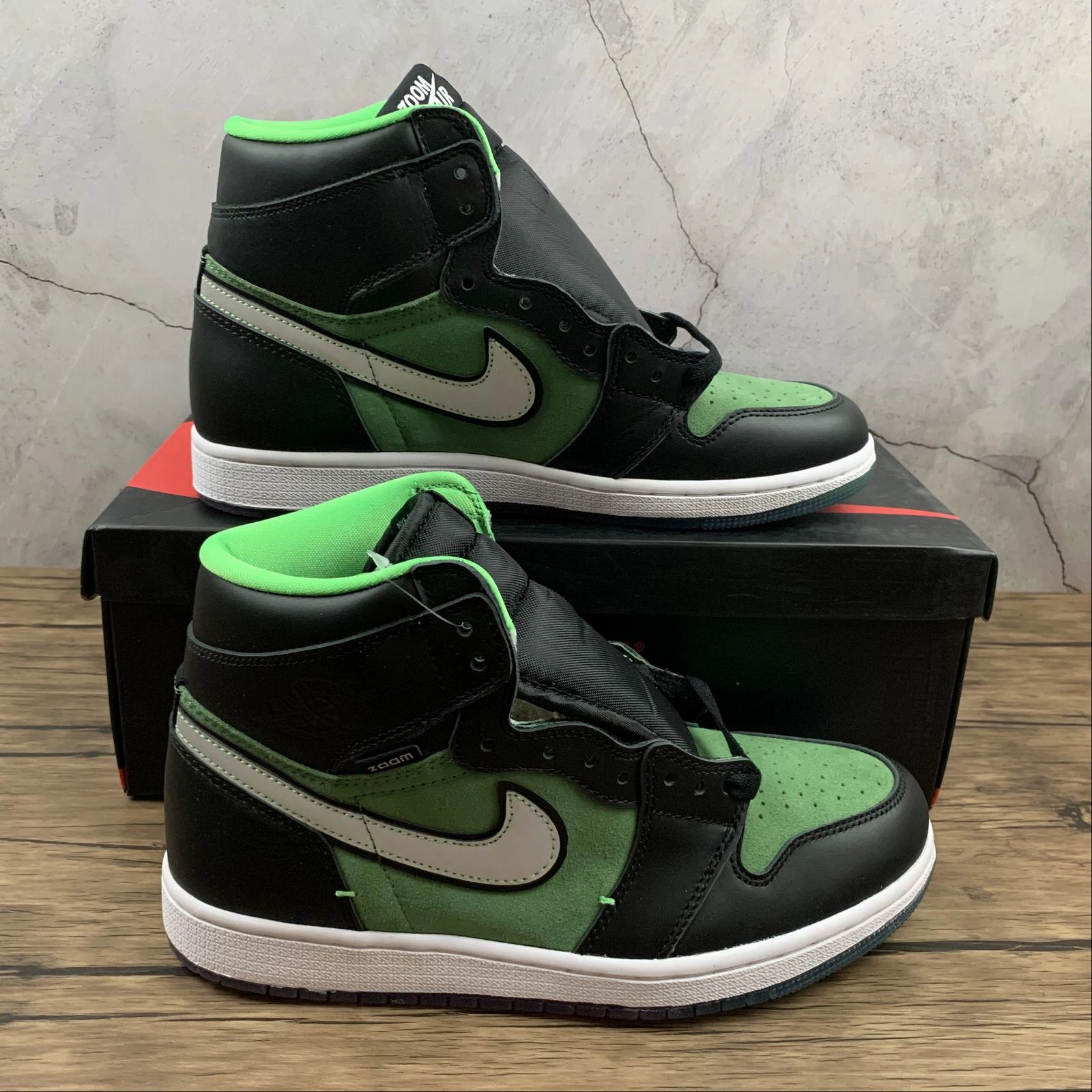 Extended Width Options Air Jordan 1 Retro High Zoom Zen Green Black Tomatillo Rage CK6637-002