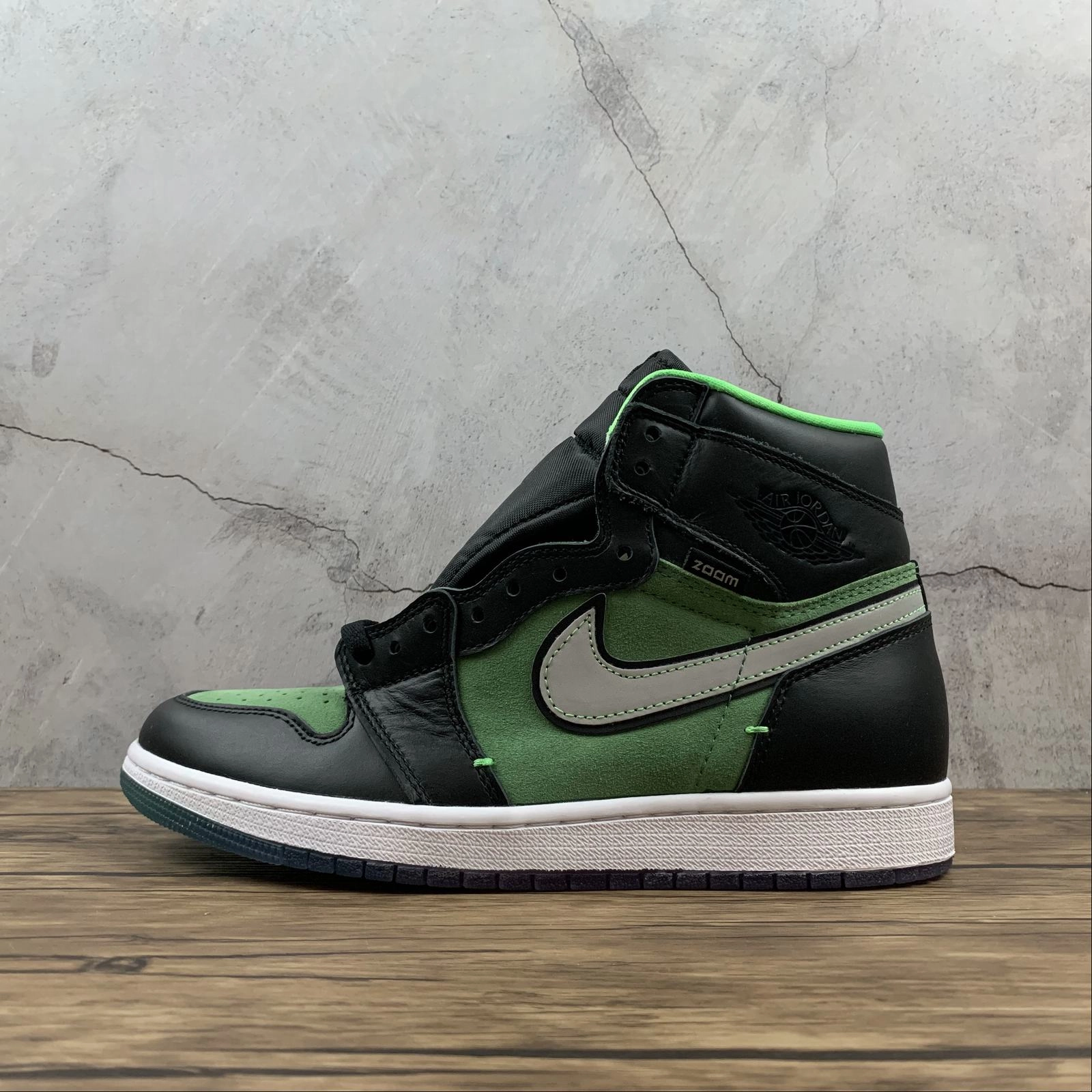 Breathable mesh design QuickDry Air Jordan 1 Retro High Zoom Zen Green Black Tomatillo Rage CK6637-002
