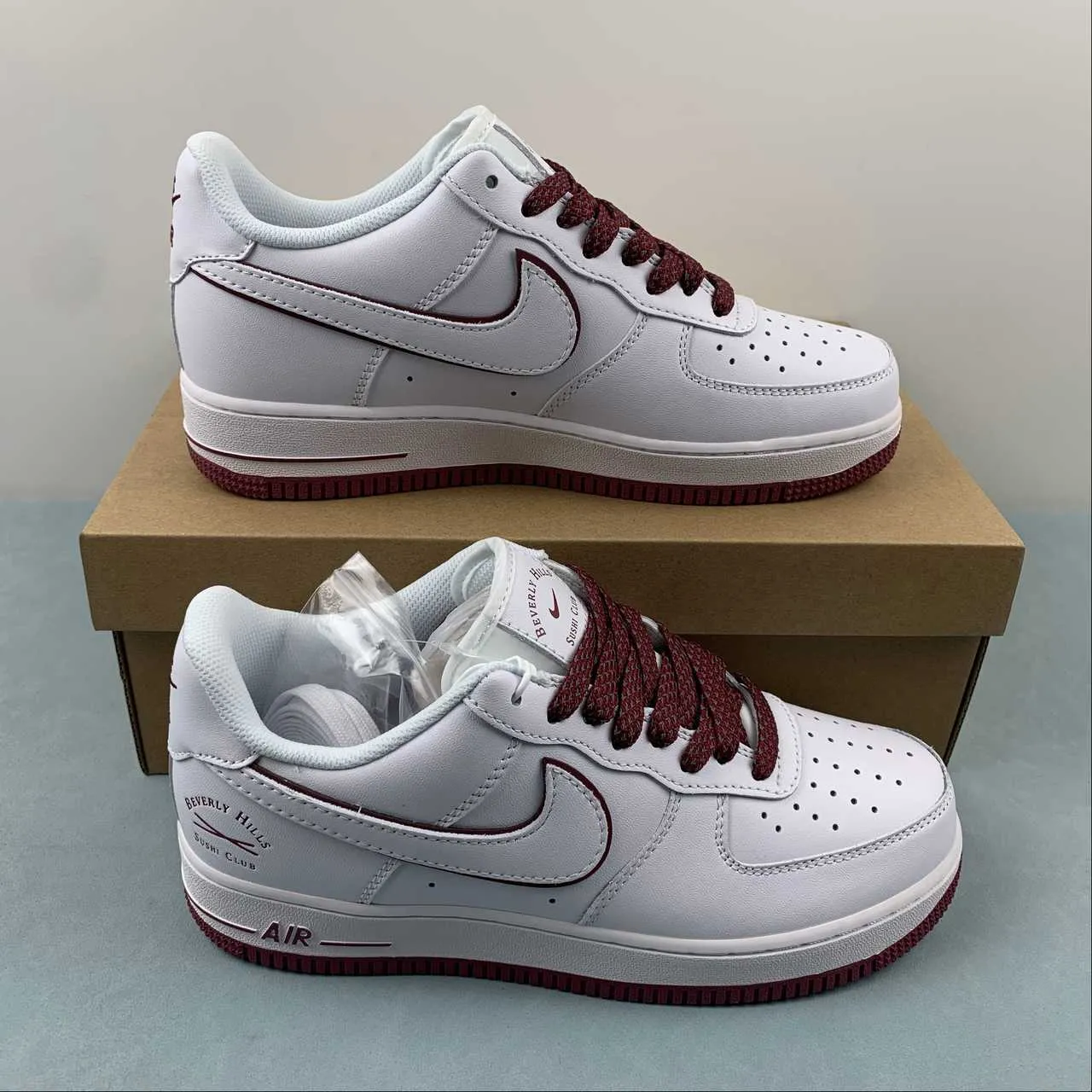 Air Force 1 07 Low Beverly Hills Sushi Club White Dark Red NS0517-005 Fast Stride