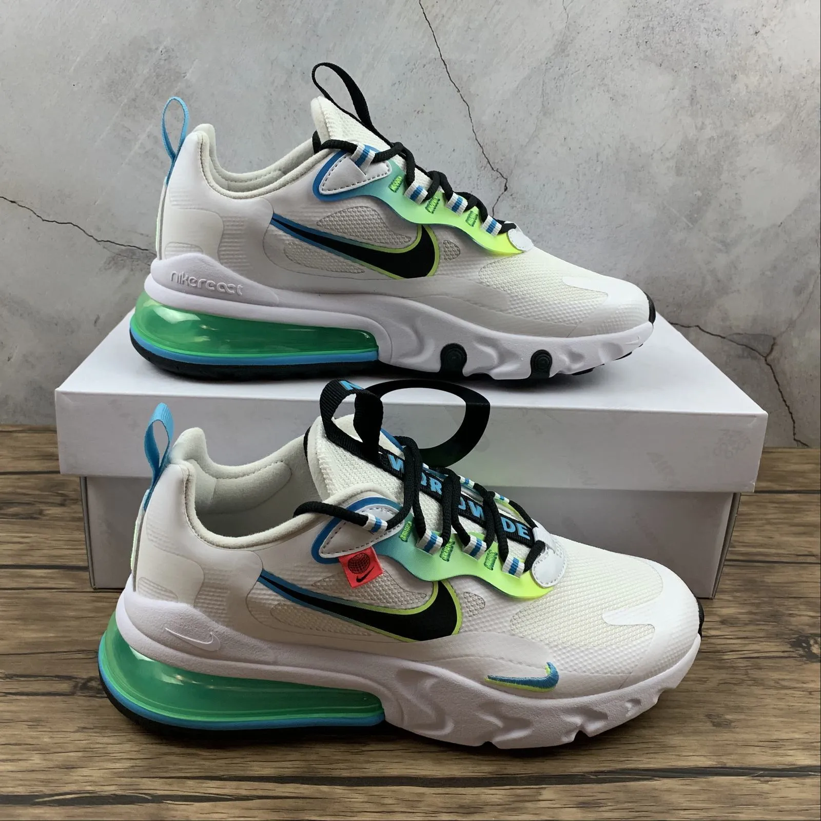 interval - training Air Max 270 React WW White Black-Blue Fury-Volt CK6457-100