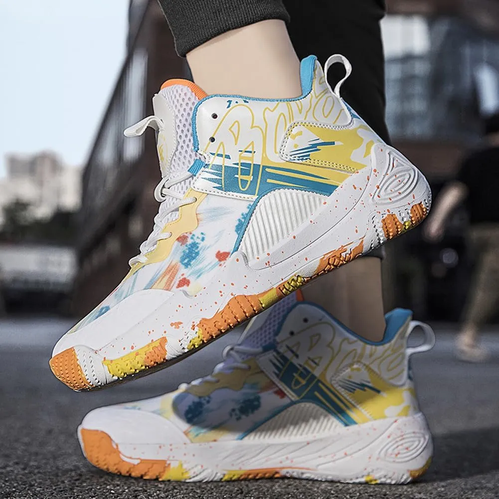 VAXAV Unisex Women's Men's Fashion High Top Basketball Shoes Non Slip Outdoor Tennis Sneakers