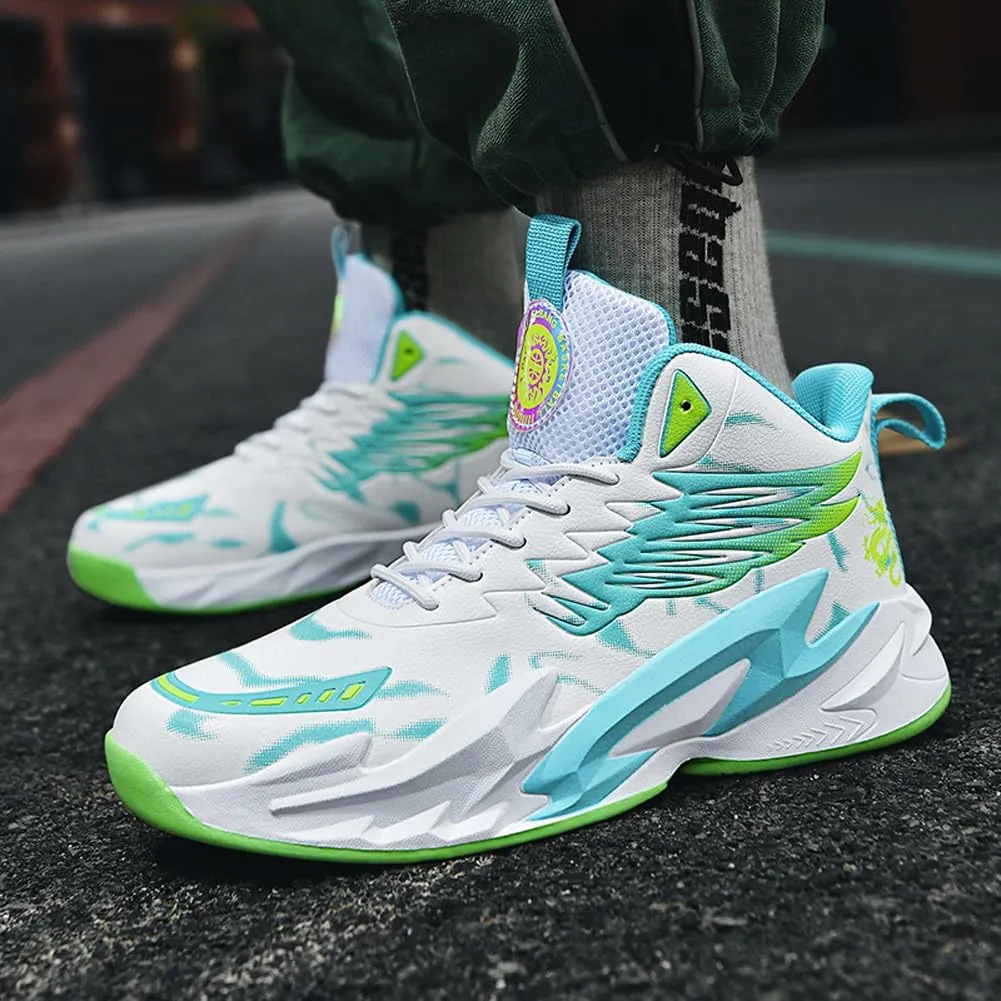 VAXAV Unisex Women's Men's Fashion High Top Basketball Shoes Non Slip Outdoor Tennis Sneakers