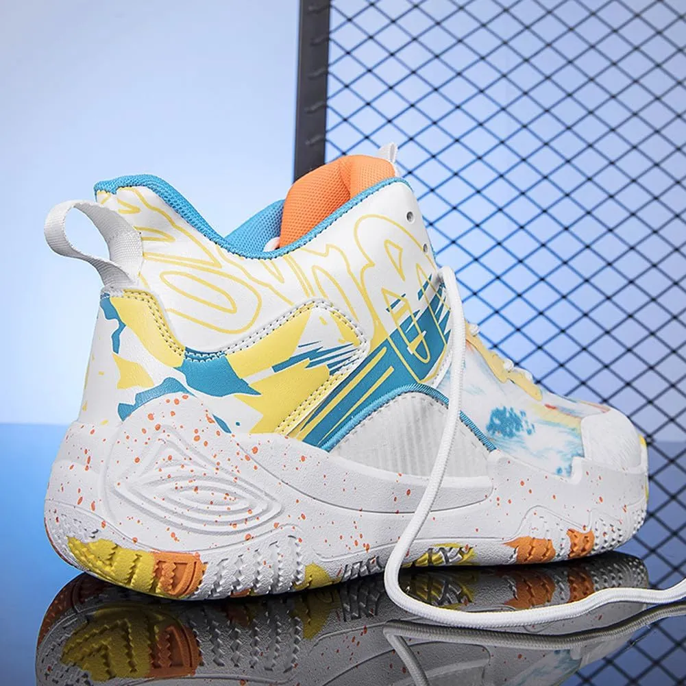 VAXAV Unisex Women's Men's Fashion High Top Basketball Shoes Non Slip Outdoor Tennis Sneakers