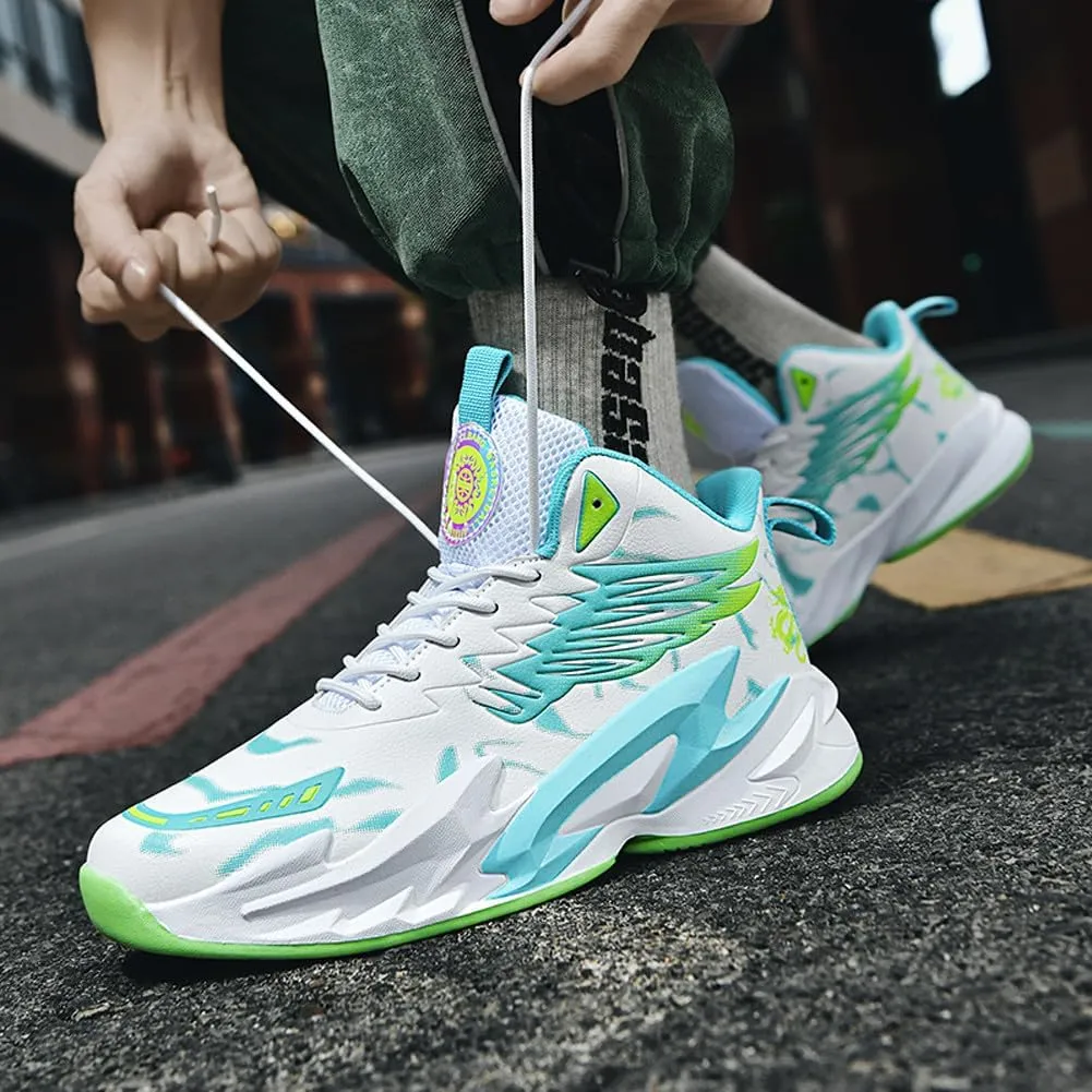 VAXAV Unisex Women's Men's Fashion High Top Basketball Shoes Non Slip Outdoor Tennis Sneakers