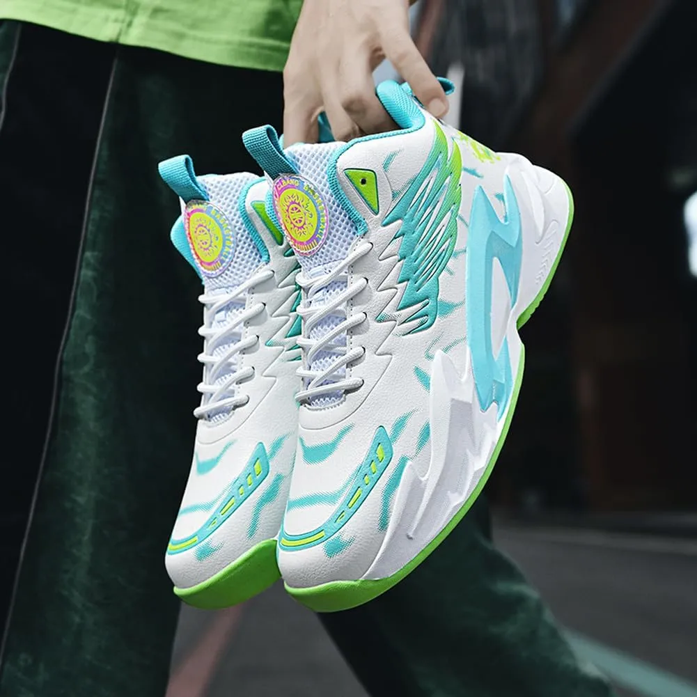 VAXAV Unisex Women's Men's Fashion High Top Basketball Shoes Non Slip Outdoor Tennis Sneakers