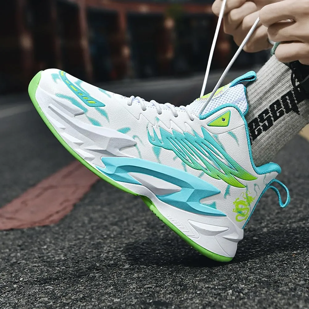 VAXAV Unisex Women's Men's Fashion High Top Basketball Shoes Non Slip Outdoor Tennis Sneakers