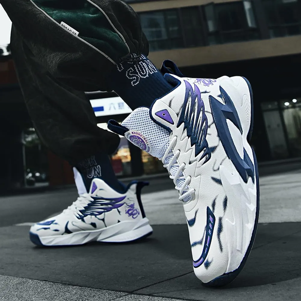 VAXAV Unisex Women's Men's Fashion High Top Basketball Shoes Non Slip Outdoor Tennis Sneakers