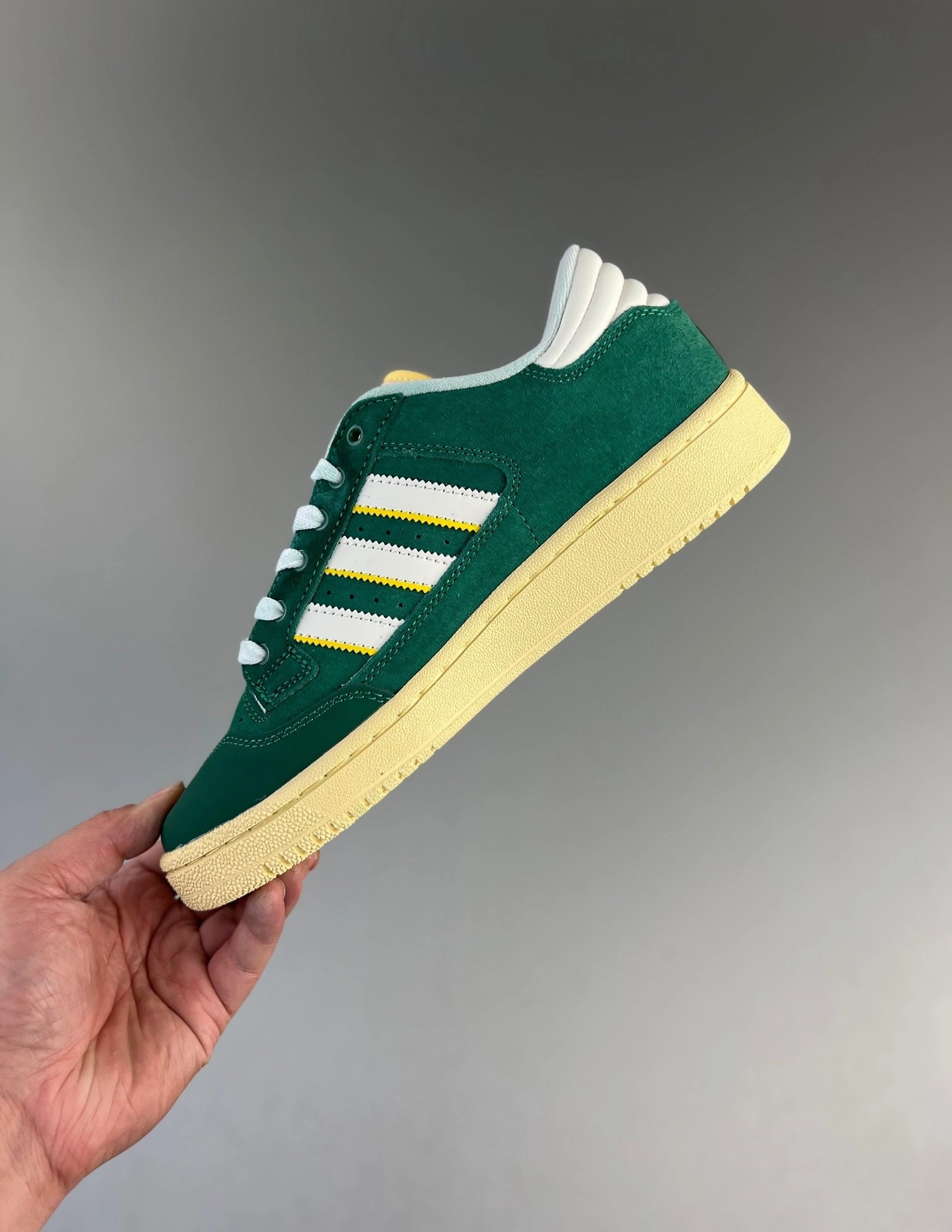 Adidas Centennial 85 Low ??College Green Cream?? FZ5880 Outdoor Ready running in a train station area shoes
