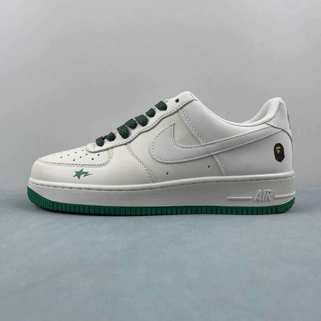Break Step Sleek Style Air Force 1 07 Low BAPE Off White Green Brown FG6688-102