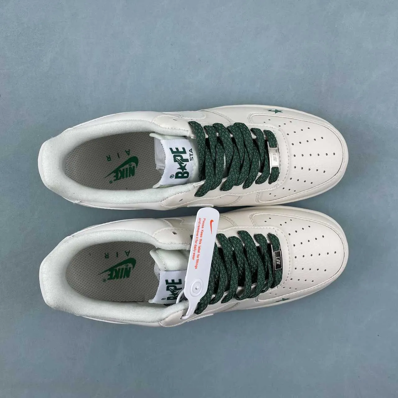 Air Force 1 07 Low BAPE Off White Green Brown FG6688-102 Pass Hike Walk Light