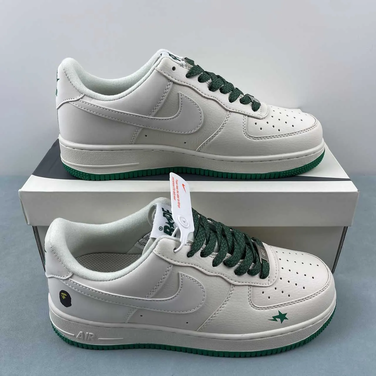 Air Force 1 07 Low BAPE Off White Green Brown FG6688-102 Low Arch