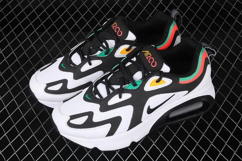 Air Max 200 White Black Bright Crimson AQ2568-101 running in relay races shoes running shoes for beginners