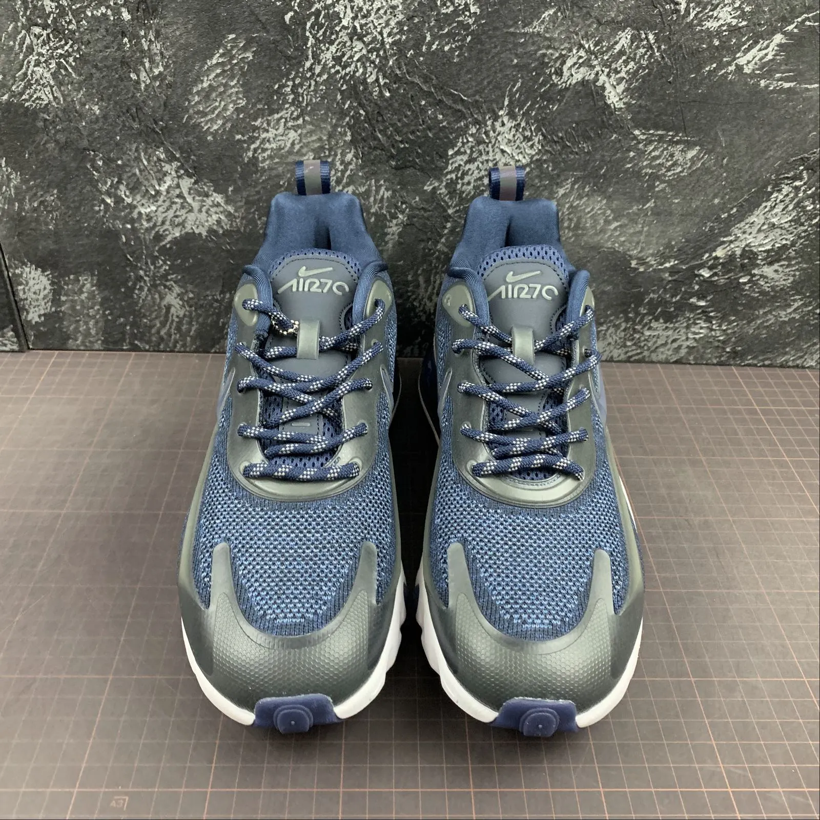 Air Max 270V2 Black Tech Dark Blue AO4971-108 supportive fabric shoes thigh - high running gear