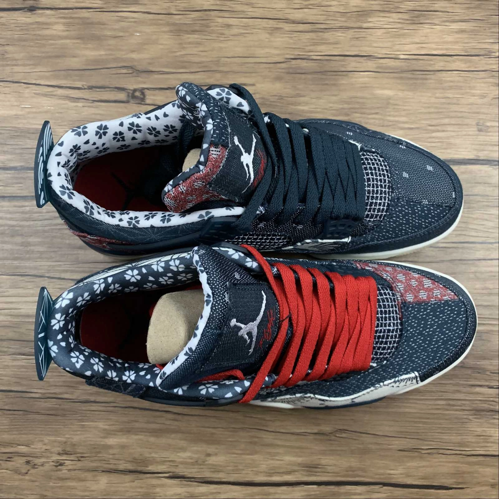 Air Jordan 4 Retro SE Sashiko Deep Ocean Fire Red Sail CW0898-400 Padded Design