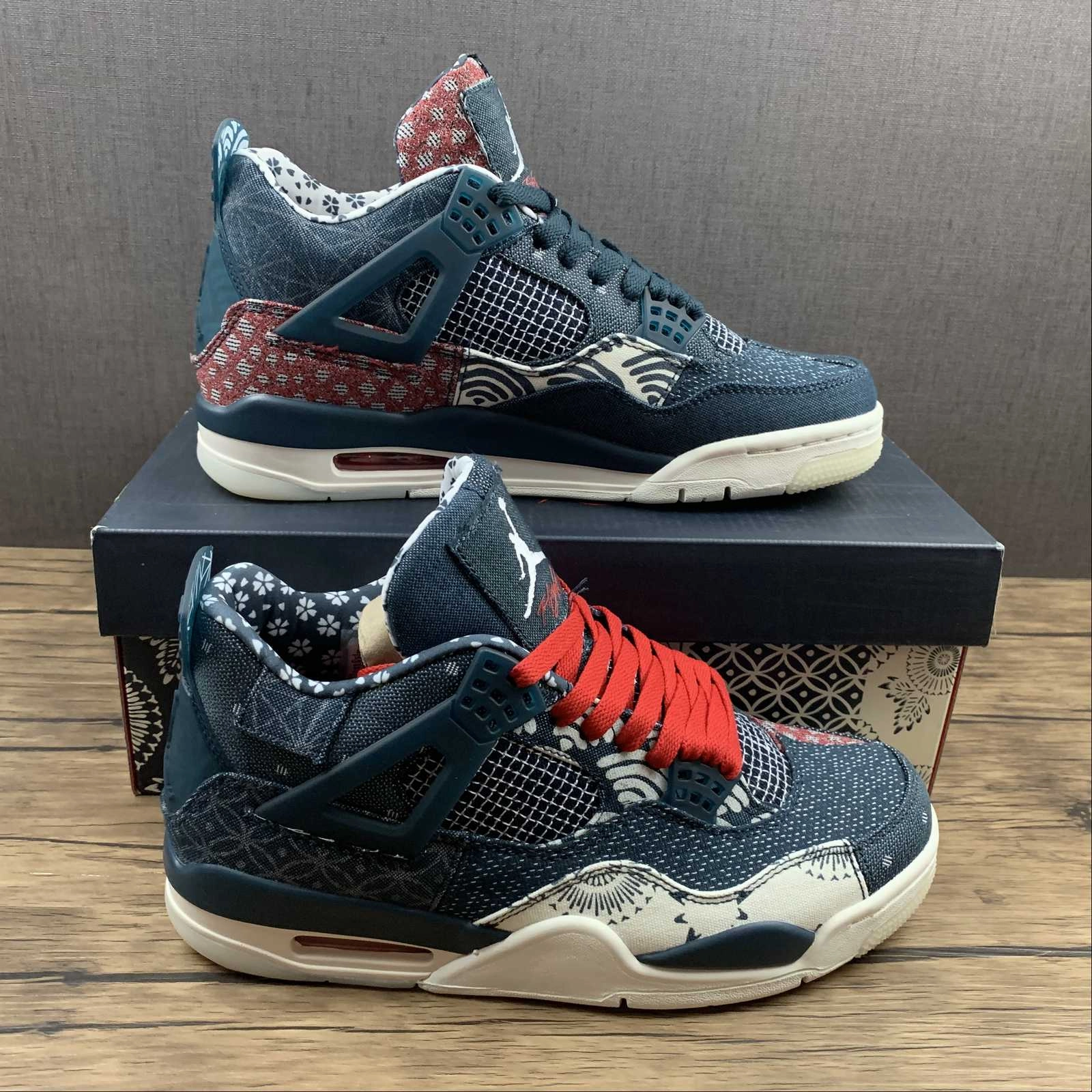 Air Jordan 4 Retro SE Sashiko Deep Ocean Fire Red Sail CW0898-400 Dynamic Response Technology Lifestyle Fit