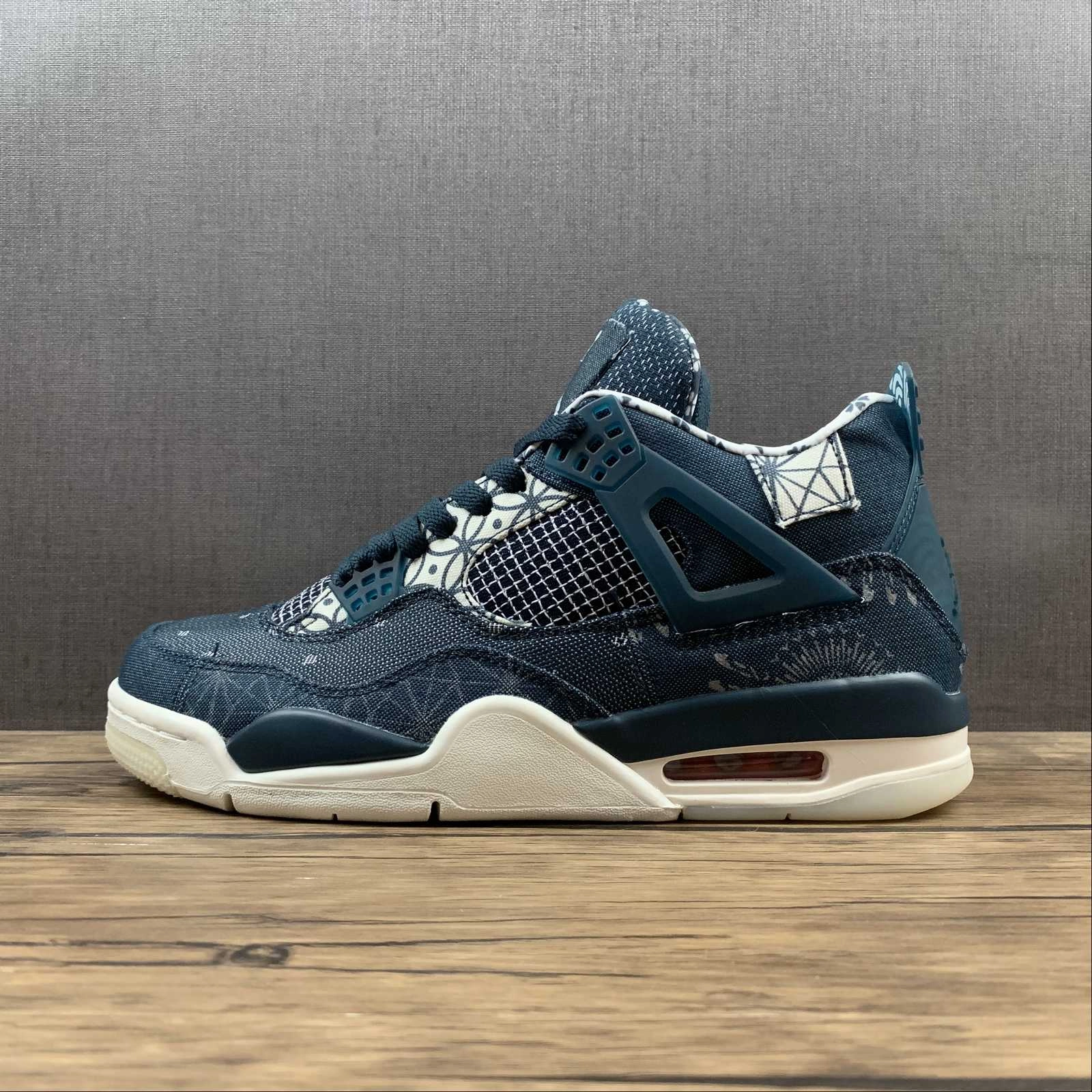 Air Jordan 4 Retro SE Sashiko Deep Ocean Fire Red Sail CW0898-400 Daily Use