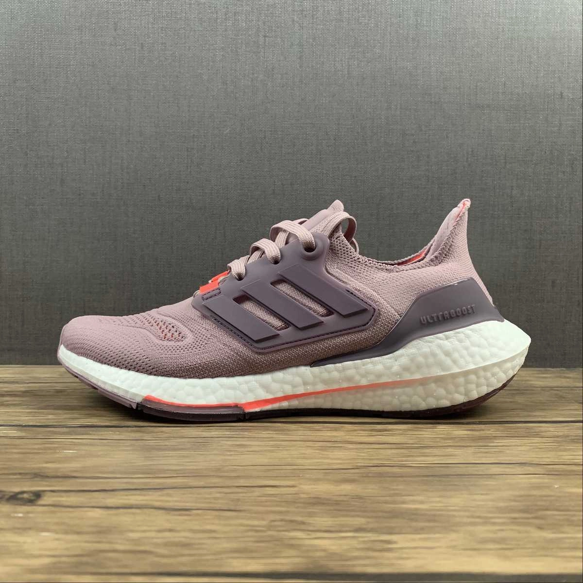 Adidas UltraBoost 22 Light Pink Dark Taupe GX5588 All Terrain Grip Pattern Energy Return System
