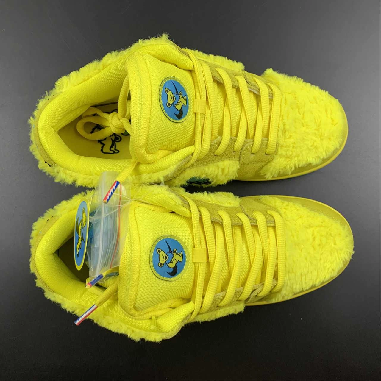 SB Dunk Low PRO QS Opti Yellow Blue Fury Flow Structure Adaptive Upper